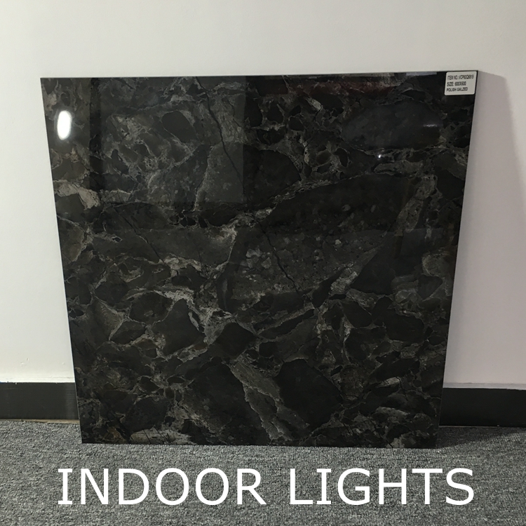 Marble Ceramic Kitchen Tiles in Black and White 60 x 60 Vitrified Tile with Design