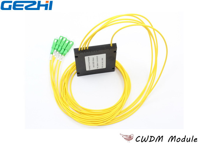 China Yellow 1x4 CWDM Mux Demux ABS type for Line Monitoring , 1270~1610nm Wavelength on sale