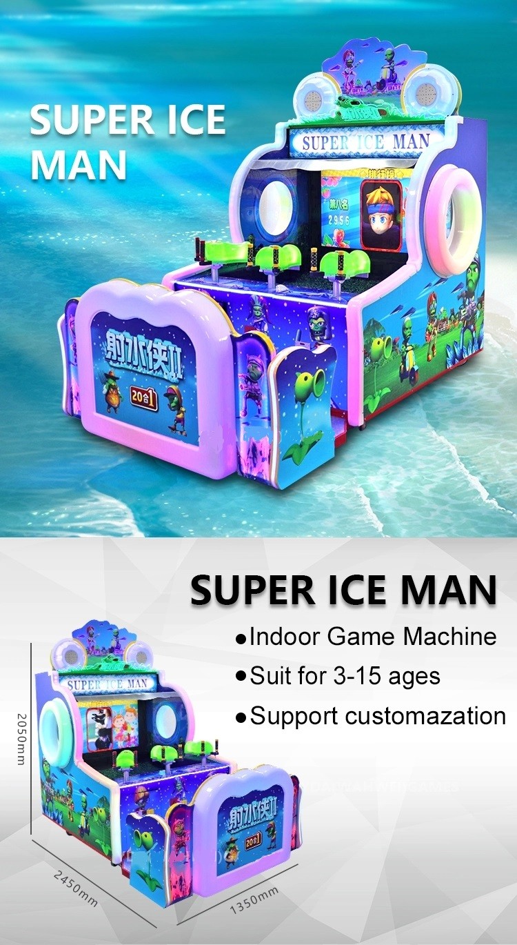 3p Indoor Video Redemption Arcade Machines Super Ice Man Water Gun Shooting Type