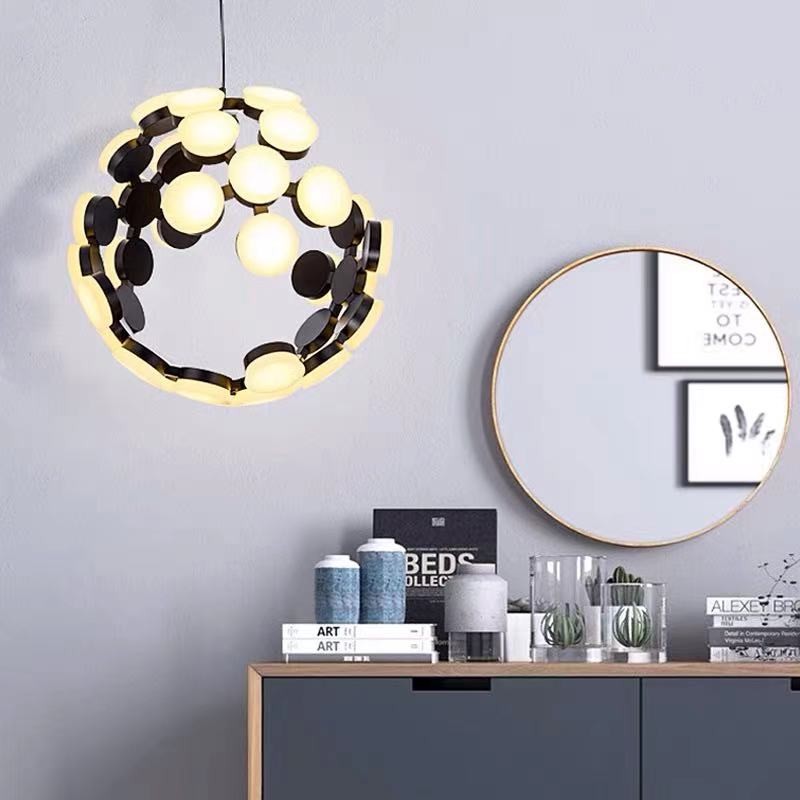 Nordic Home Black Moon Chandelier Art Creative Living Room Bedroom Scopas Chandelier(WH-MI-328)