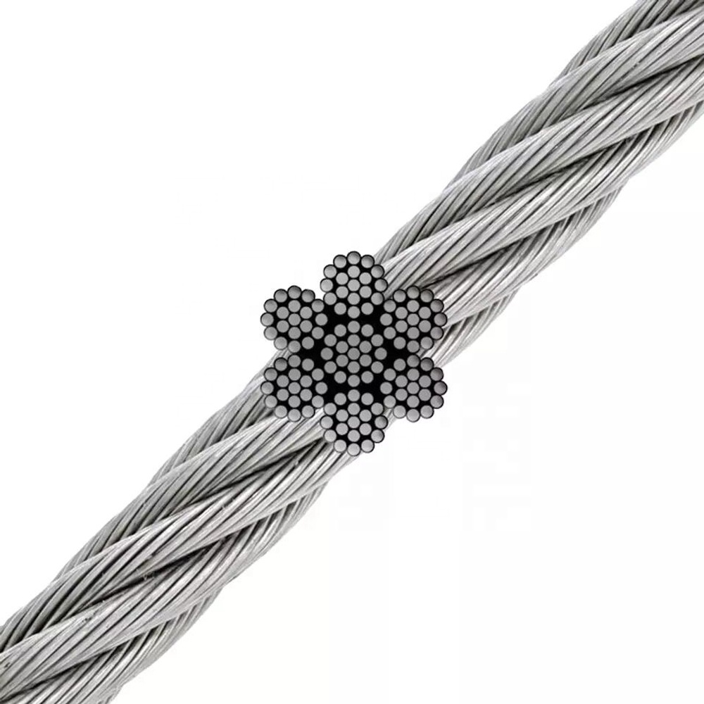 Carbon Steel 8*19s Galvanized Steel Wire Rope Cable for Elevator Exporter