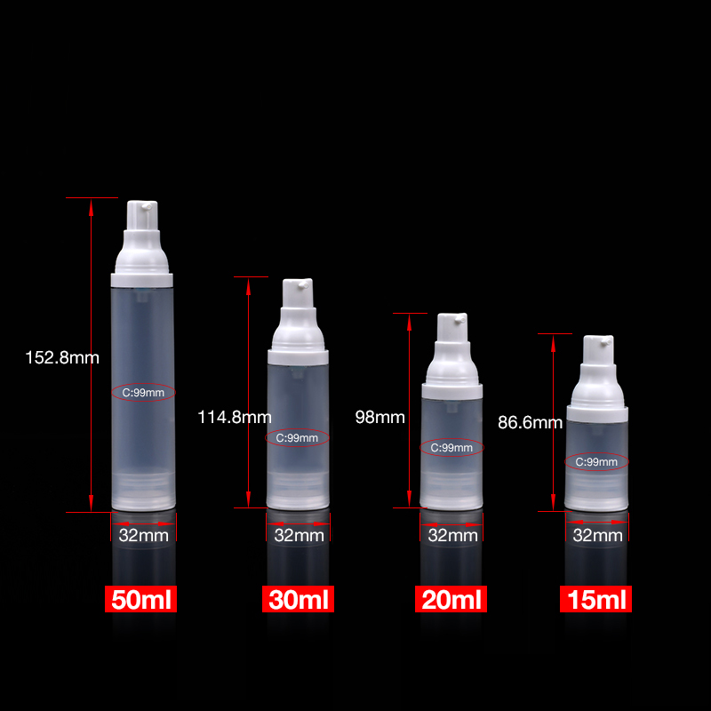 Traveling Pocket Size PP Plastic 15ml Cosmetic Airless Pump Bottle For Skincare Lotion