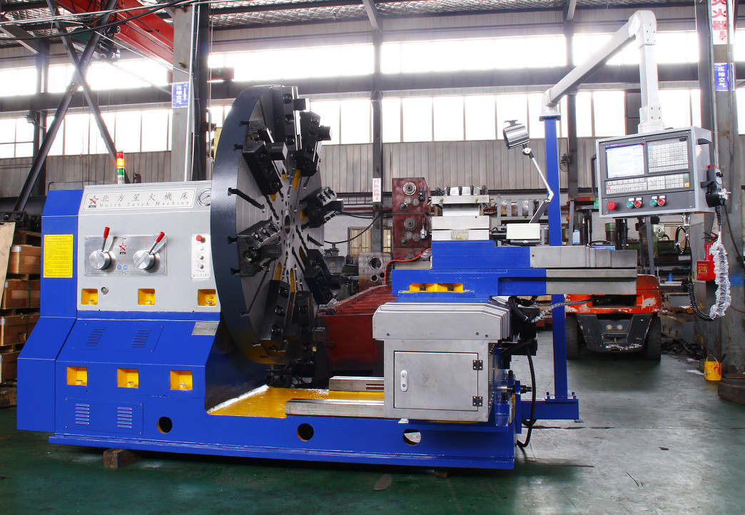 Flange Turning Facing Horizontal Lathe For Machining 5000 Mm Diameter Flywheel