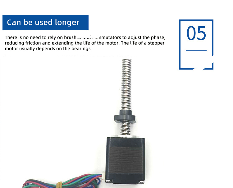 Faradyi Stepper Motor Nema11 1.8 Degree Two Phase Frame Size 28mm High Torque Stepper Motor With Long Worm Screw
