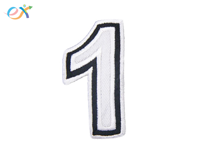 Polyester Embroidered Letter Patch Rectangle Shape With Merrow Border