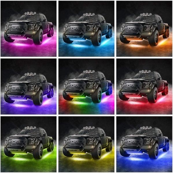 6pcs 12V RGB Super Bright LED Flexible Waterproof LED Strip Light for Car