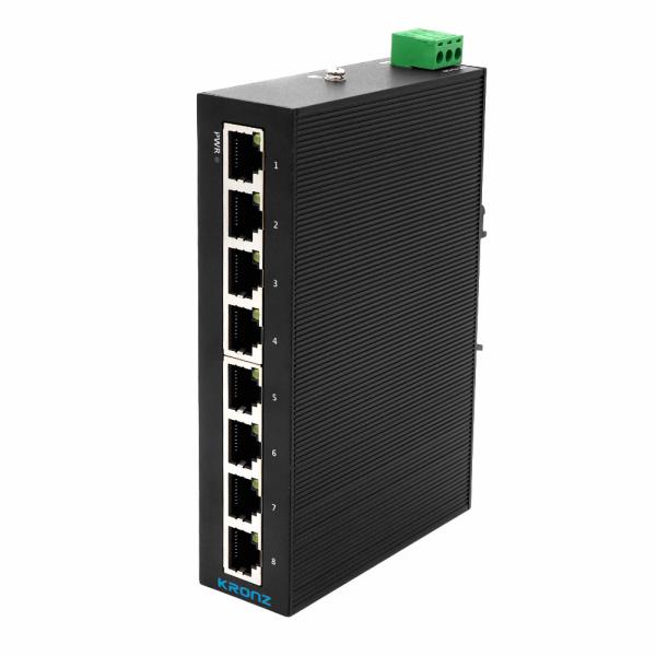 Industrial DIN Rail Ethernet Switches 8 Port 10/100/1000Base-T DC12-52V Link