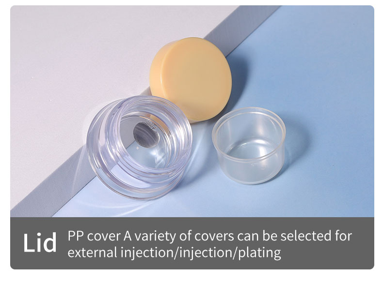 PS Base Material 10g Mini Travel Size Plastic Cosmetic Cream Pot Jar with Colored Lid for Eye Face Jar Collar Material PS