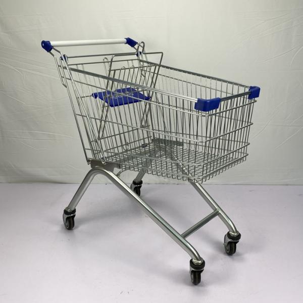 Regular European Shopping Trolley 125L Steel Supermarket Shopping Cart 110Kg