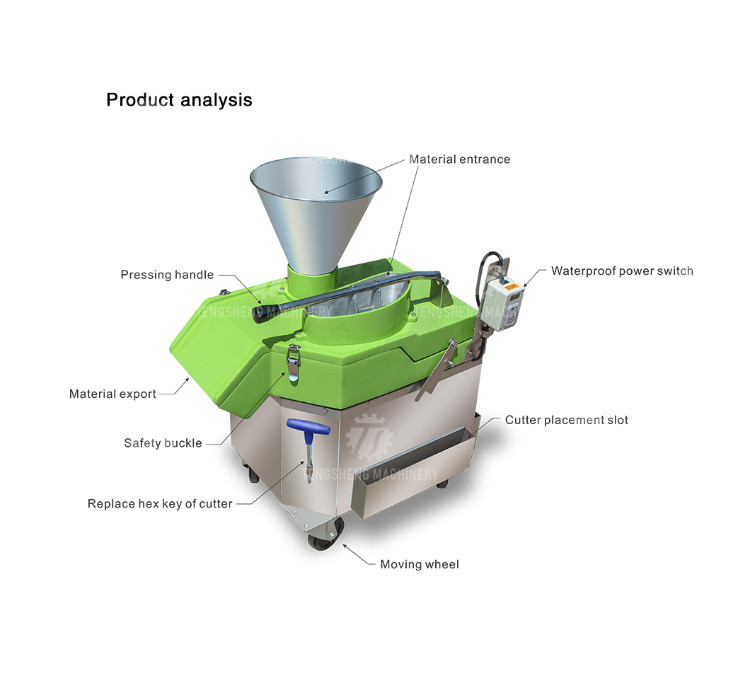 1000KG/H Vertical Root Vegetable Cutting Machine Potato Shred