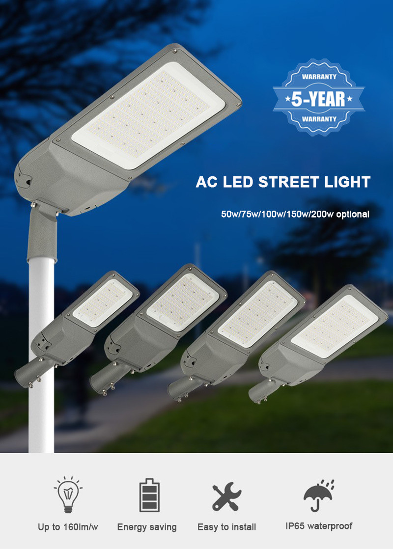 Ip65 Rating LED Street Light Waterproof Radar Sensor Optional