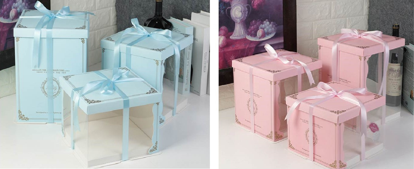 Factory price cake packaging bulk wholesale cake box with window custom logo print birthday wedding cake boxes