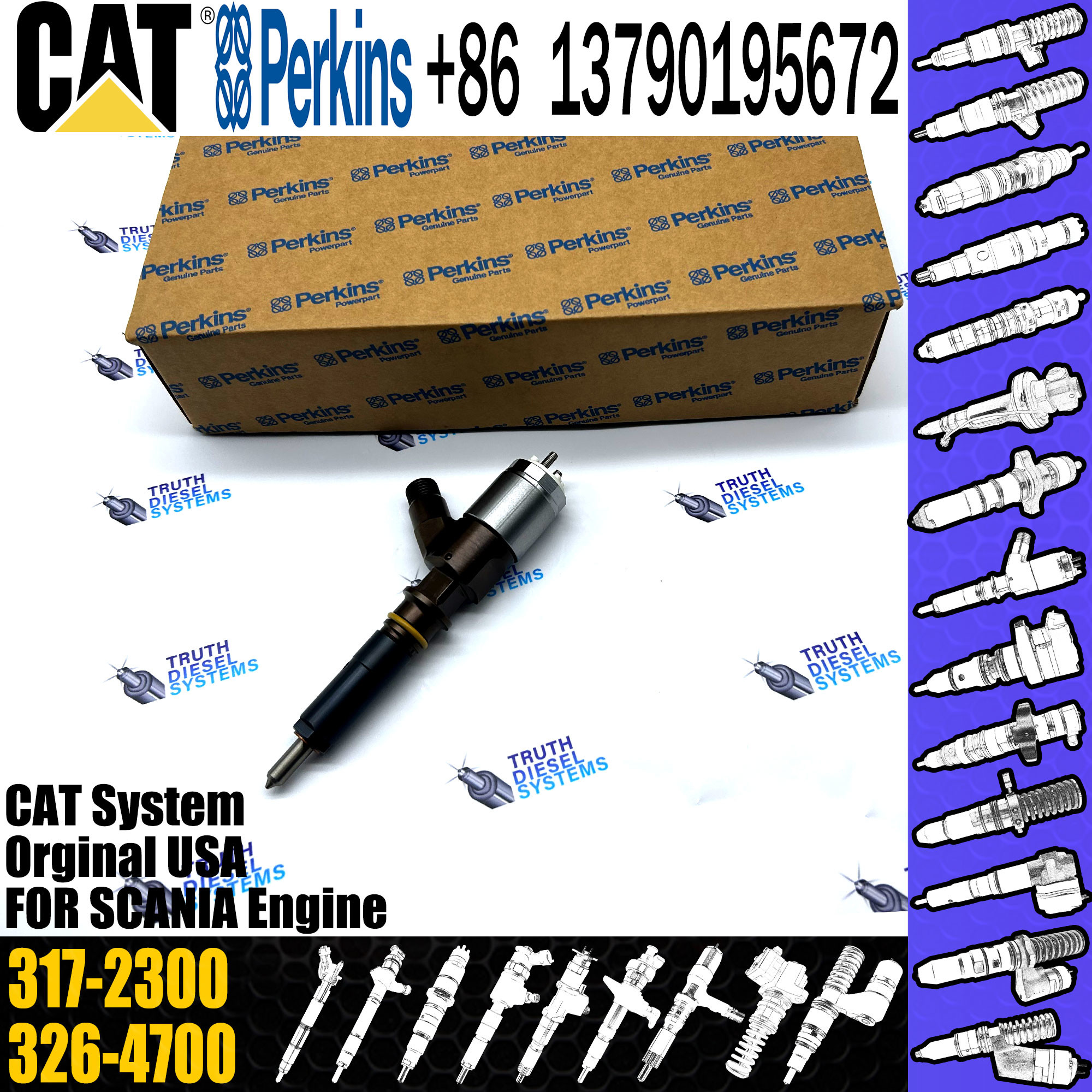 C6.4 Engine Fuel Injector 10R7675 32F61-00062 295-9130 326-4700 3264700 2959130 3172300 317-2300