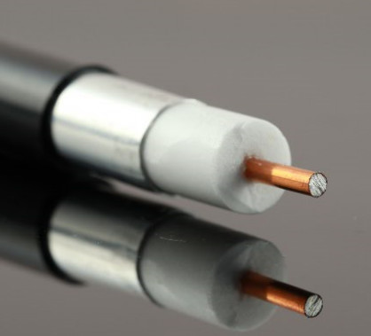 Black Signal Coaxial Cable / Fiber Trunk Cable Aluminum Tube For Broadband Network , 1000 MHZ