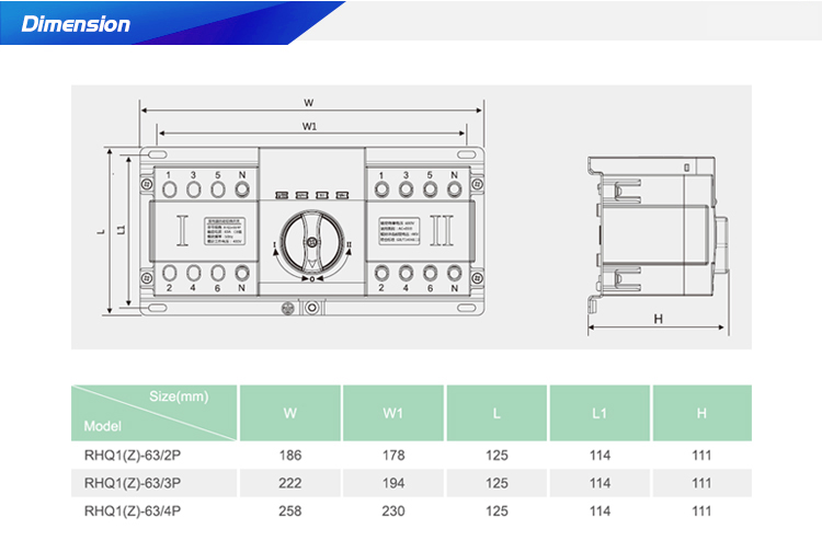 4 Poles 63A smart Dual Power Automatic changeover switch