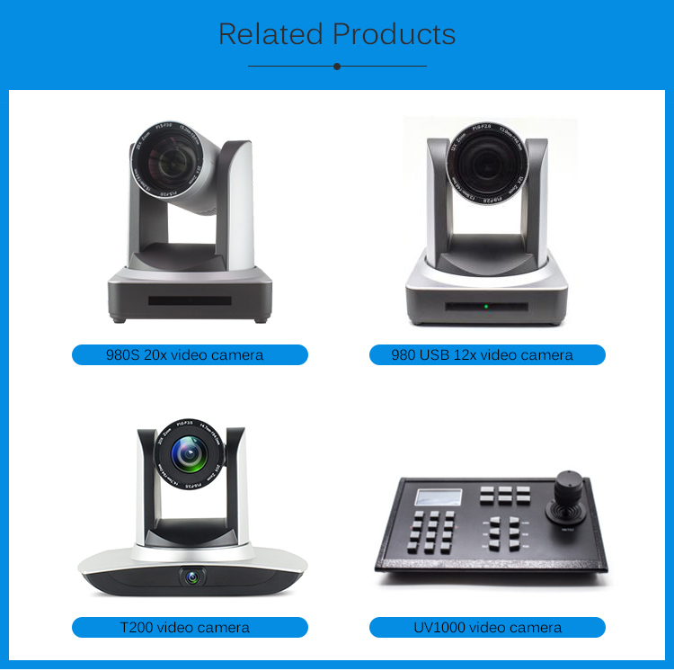 PTZ Video Conference Camera with 12x Zoom and SDI Output for Network Conference System