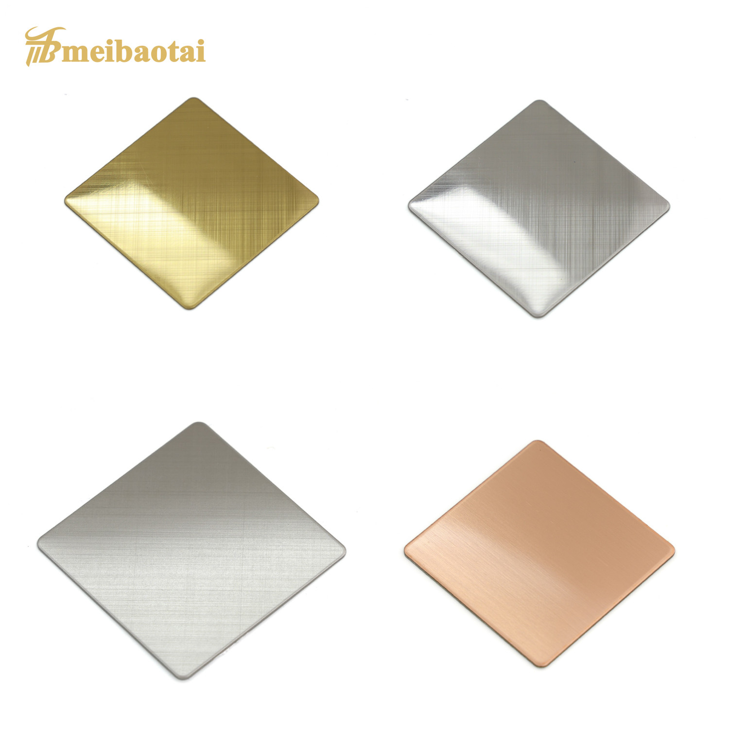 Brushed Mirror Hairline Stainless Steel Sheet Bronze Gold Color PVD Plating