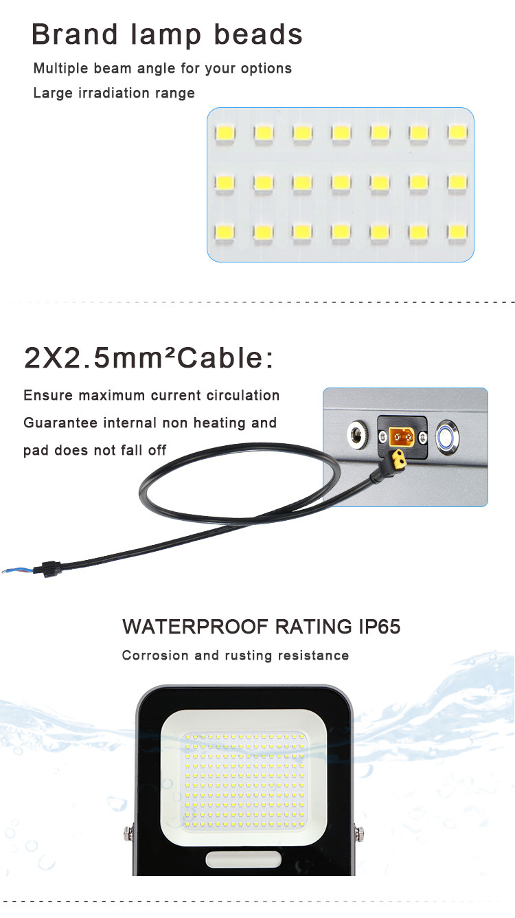 Aluminum Housing IP65 Waterproof 100 Watt Solar Led Flood Light