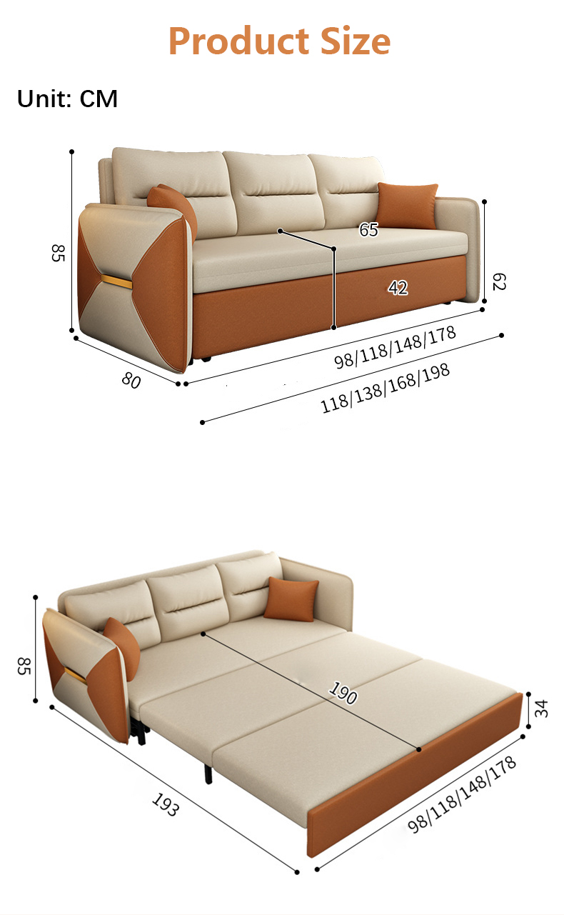 Living Room Furniture Convertible Sofa Bed Loveseat Sleeper Fabric Cover