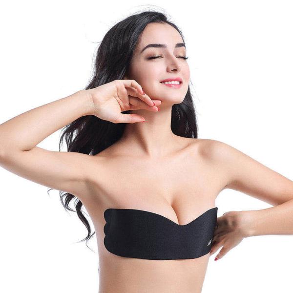 Niris Lingerie Women Push UP Strapless Self Adhesive polyamide Silicone One
