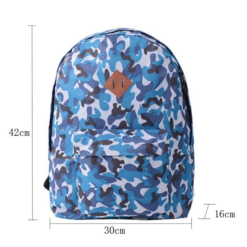 Camo Inventory School Laptop Backpack Stationery Outdoor Traveling Navy Blue