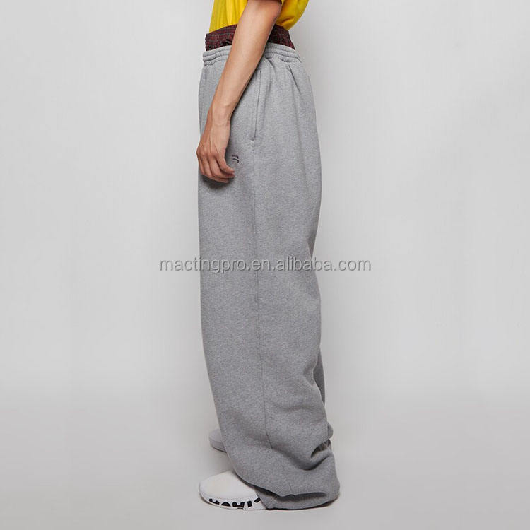 Custom Double Waist Wide Leg Men's Sweatpants in High Street Style with Fleece Cotton