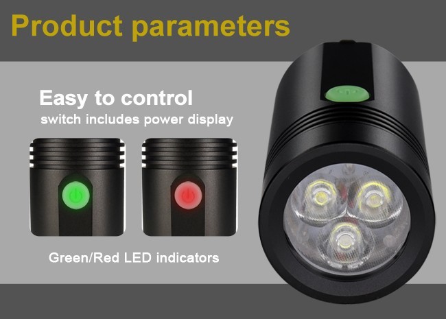 Battery Built In 3300 Lumens Bike Front Light ALL Aluminum Mount 3200mAh