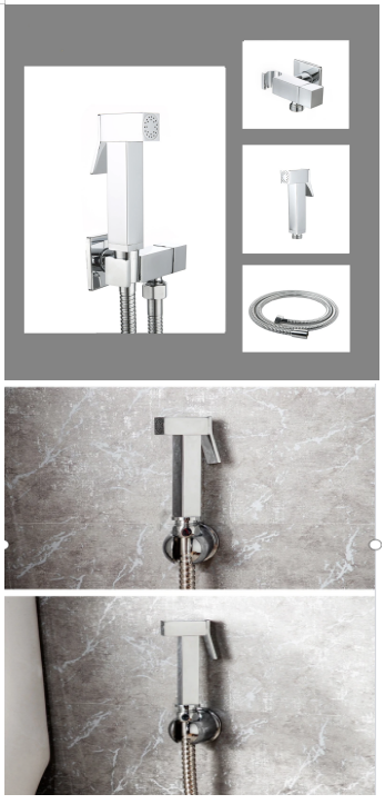 Light Grey Brass Hand-Held Bidet Sprayer For Sustainable Hot And Cold Bathroom Sets