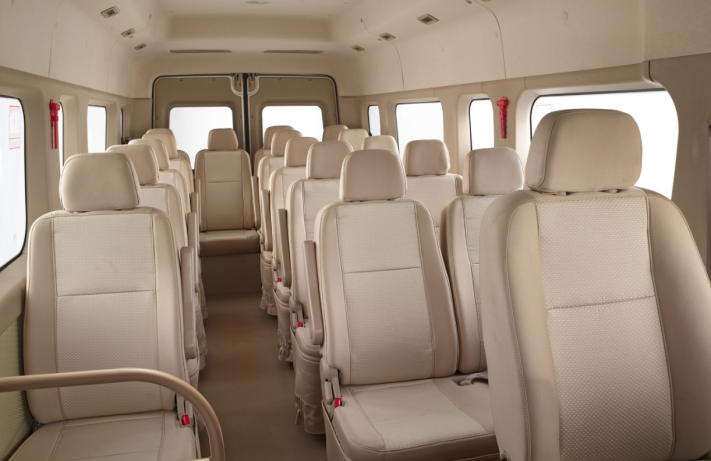 Interior seats of minibus