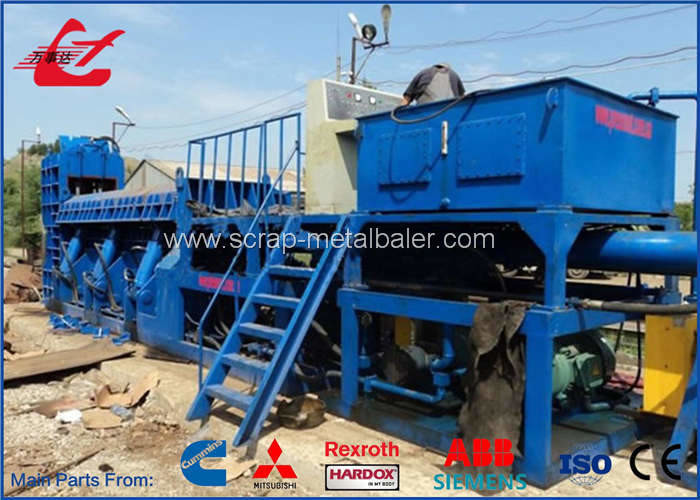 Customized Bale Size Hydraulic Metal Shear Baler Machine With Air Cooling System WANSHIDA
