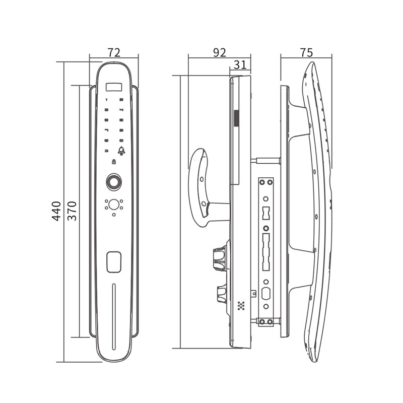 Luxury High Quality Digital Door Viewer Camera Biometric Fingerprint Smart Door Lock Smartphone Tuya Wifi App For Homes