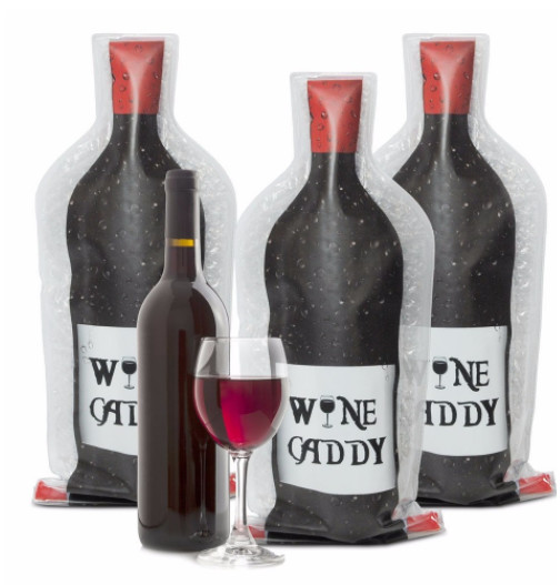 Clear Travel PVC Wine Bottle Chiller Bag , Protective Bubble Wine Sleeve / Skin