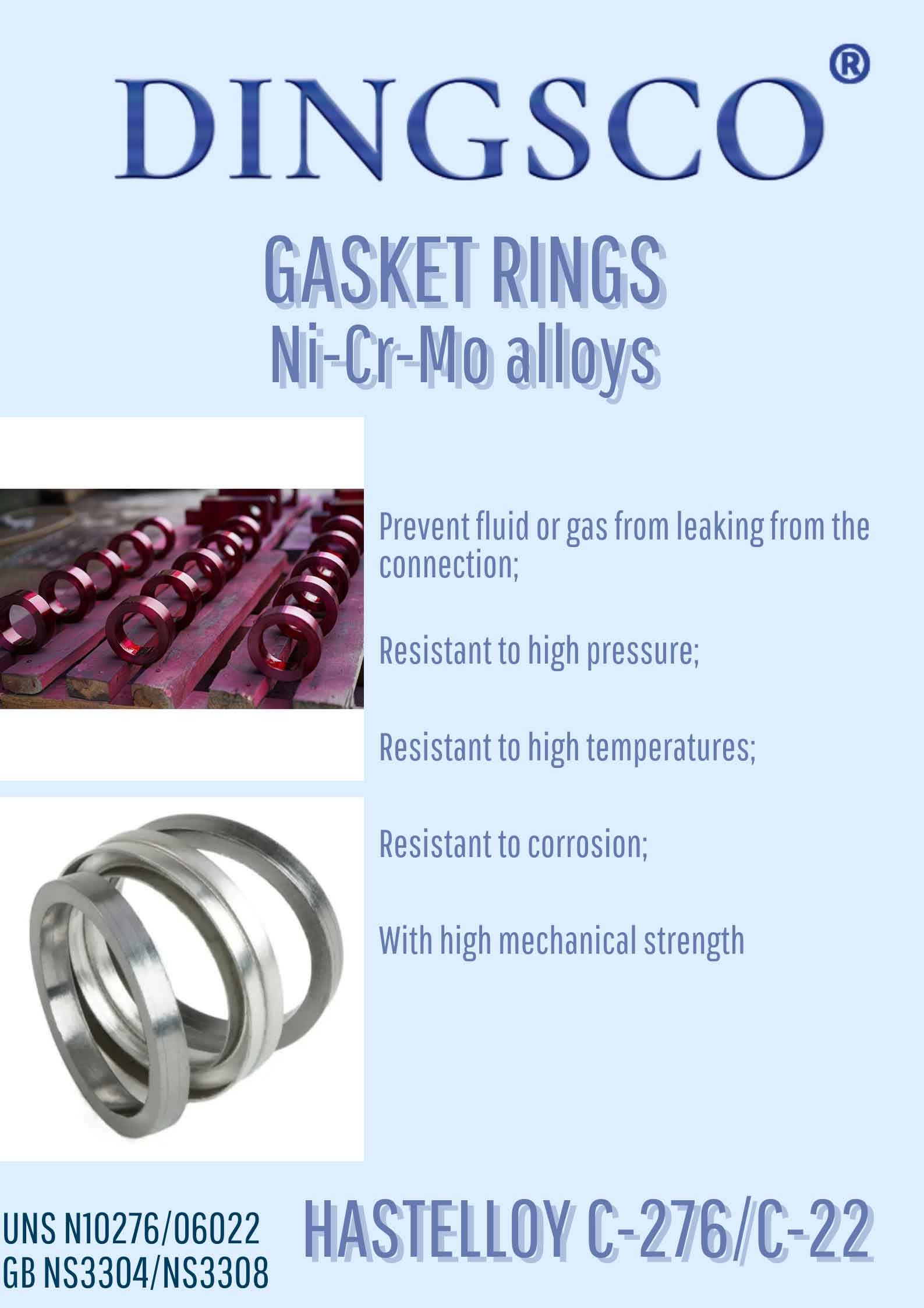 Hastelloy C-276 C-22 Metal Gasket Ring Metal Washer Mechanical Sealing