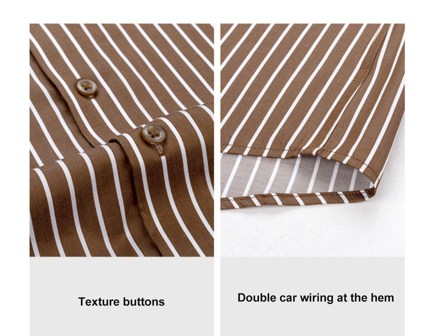 Summer Striped Shirt for Men No-Iron Long-Sleeved Business Casual Slim Fit Suit Shirt