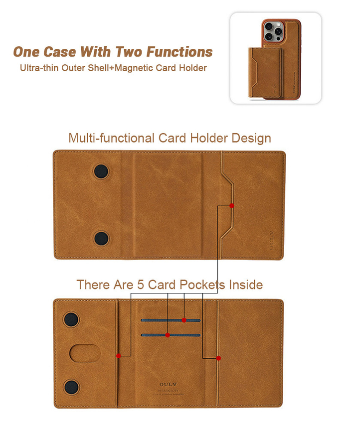 Magnetic Magsafe PU Leather Phone Case With For IPhone 16 15 Pro Max