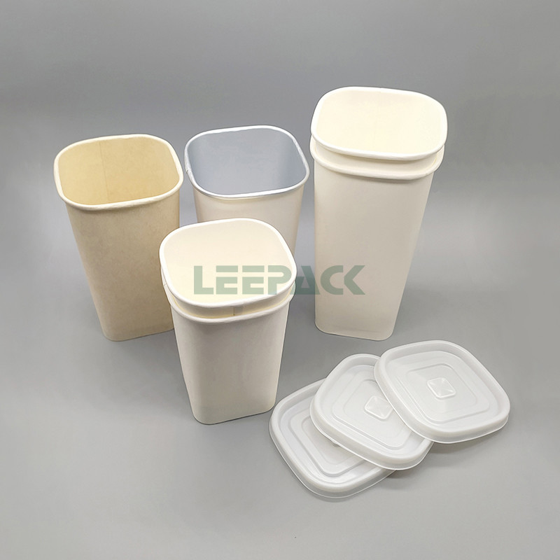 12/16/22oz Disposable square paper cup single PE coated hot paper cup ,for drinking ,coffee or snack