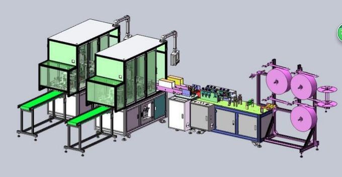 Power 12kW Disposable Pollution Mask Machine Size 6600 * 3600 * 2000mm