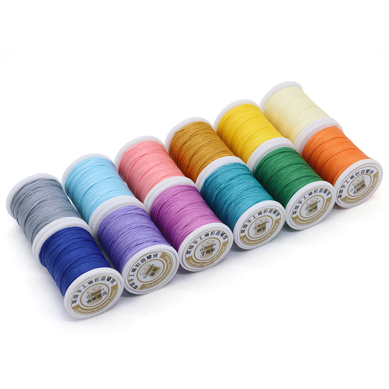 Polyester/ Waxed Material Hand Stitched Leather Thread 0.8mm Flat Wax Thread 50m