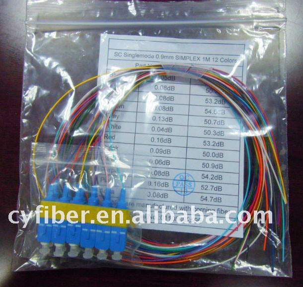 FC/UPC multimode OM3 50/125 Simplex 0.9mm aqua LSZH fiber optic pigtail