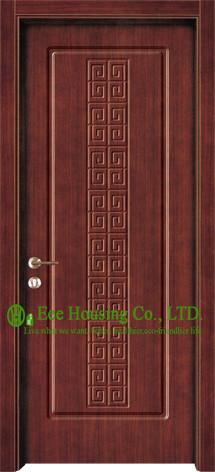 Luxury Mahogany Timber Veneer Single Door For House, Solid Core Wooden Door