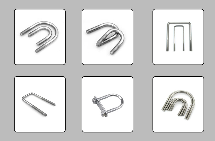 DIN3570 Customized Various Sizes Supported Piping Connector Cross Double U-shaped Pipe Clamp U Bolts