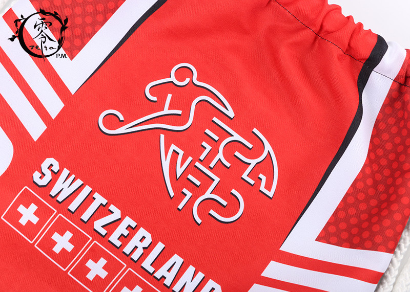 Customized Switzerland Soccer Team Cinch Gym Bag Decoration Training With Logo
