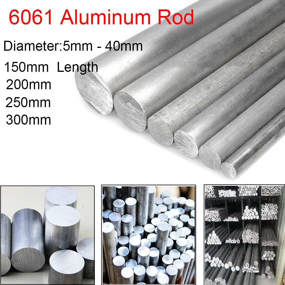 40mm 6061 Aluminum Alloy Bar Rod Metal Shaft Solid Round 150 200 250 300mm