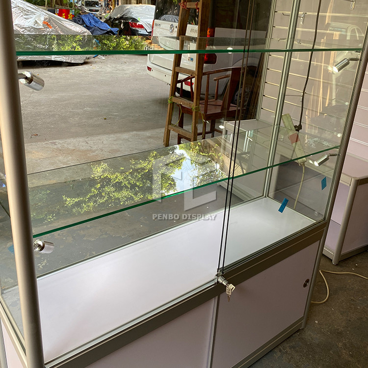 ODM Aluminum Frame Wall Glass Case 47*17.7 Full Vision Showcase