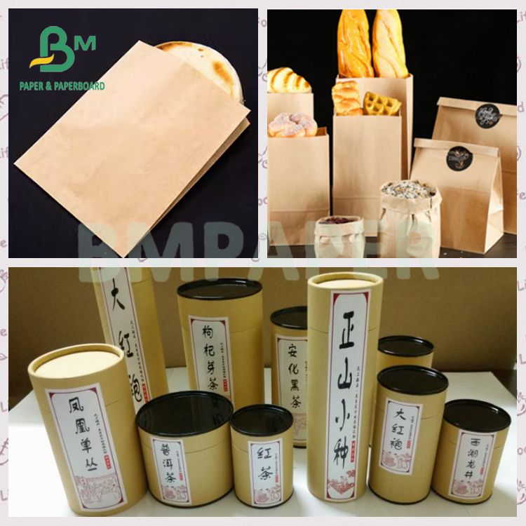 40gr Moisture Proof Premium Gift Packing One Side Glossy Brown Paper