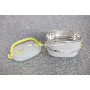 Leakproof 2 Tier Square Meal Prep Container Portable With Big Handle