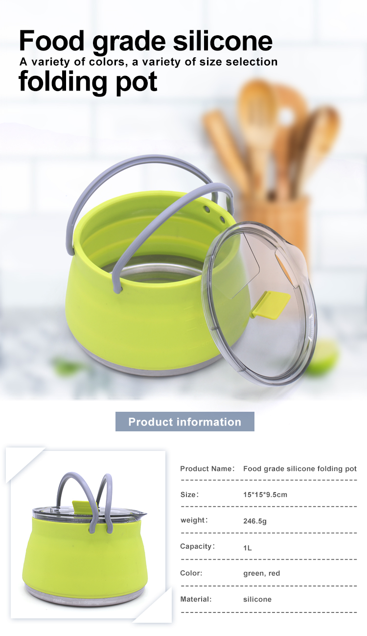 250g Travel Folding Cooking Silicone Collapsible Kettle