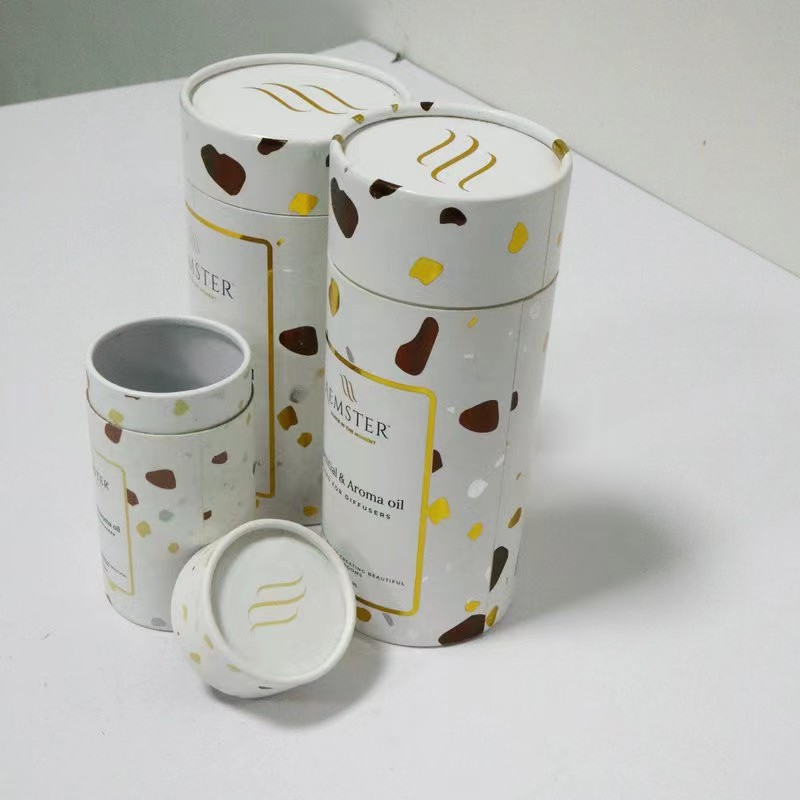 Durable Cosmetic Cylindrical Paper Tube Box , Perfume Paper Cylinder Packaging And Bottle