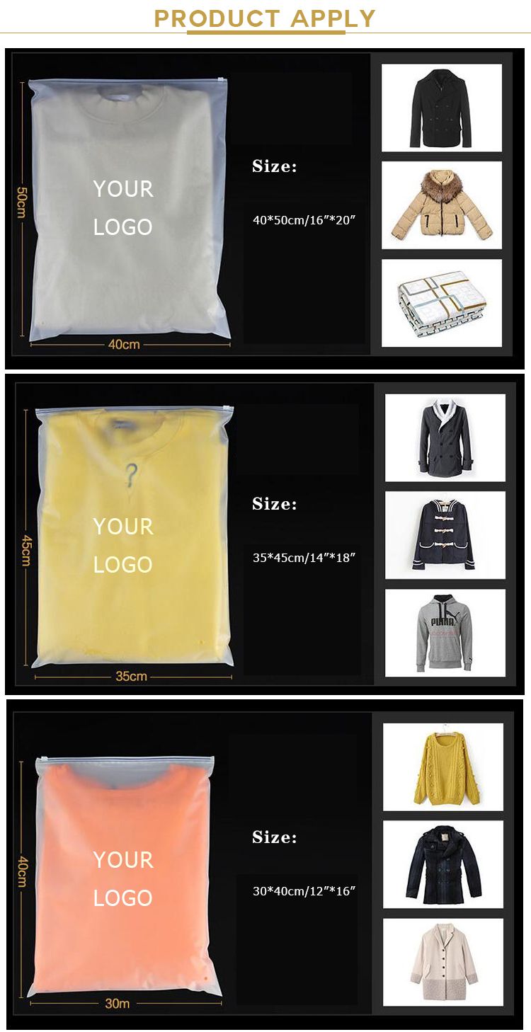 custom logo PVC slider zip lock packing bag zipper bag