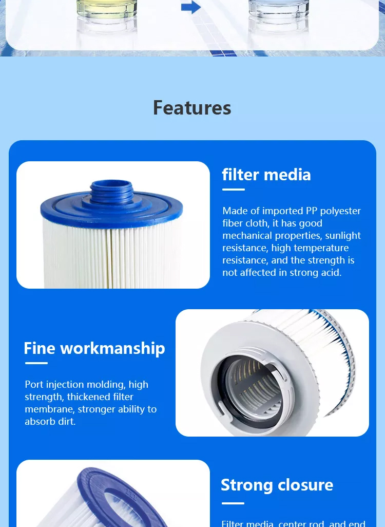 Make Pool Water Clean Polyester Swimming Pool Filter Cartridge for Pool Purification